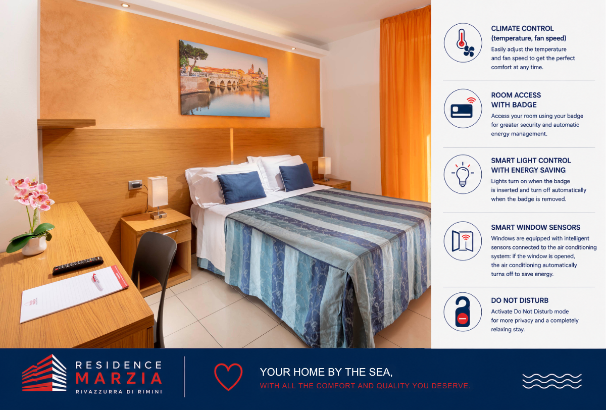 Smart energy saving system with home automation Residence Marzia Rimini